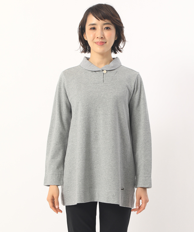 ミニショールカラー裏毛チュニック