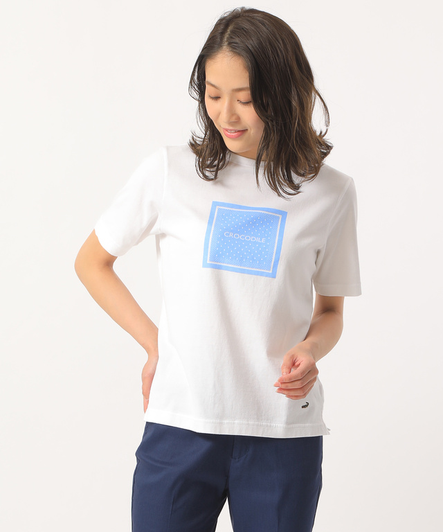 スクエアロゴプリントTシャツ