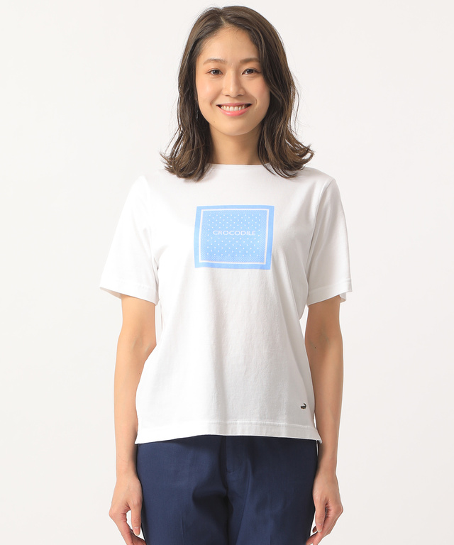 スクエアロゴプリントTシャツ