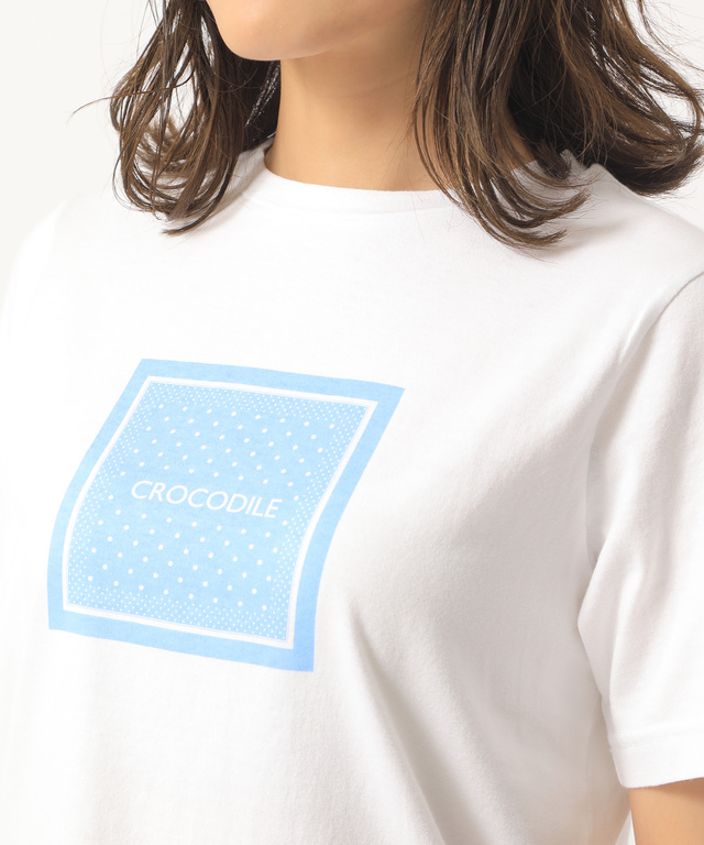 スクエアロゴプリントTシャツ
