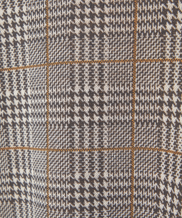 襟デザイン 格子柄 カットチュニック