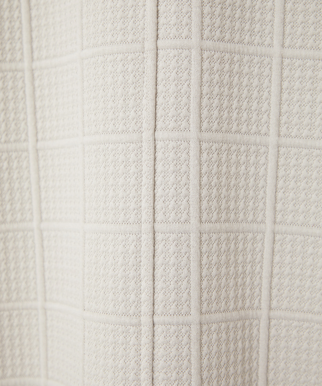 ジャカード キルト ミドル丈コート