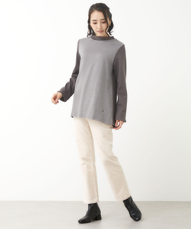 チェック柄 切り替え チュニック