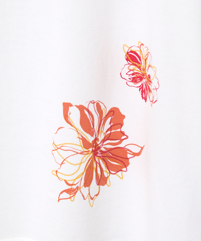 花柄 プリント Tシャツ