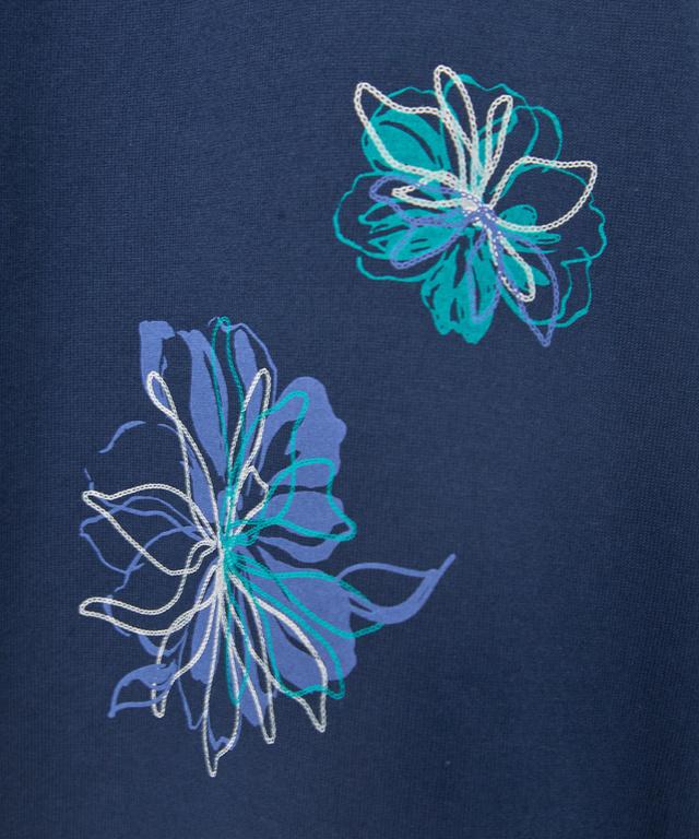 花柄 プリント Tシャツ