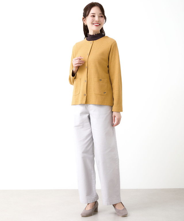 杢調 クルーネック カーディガン