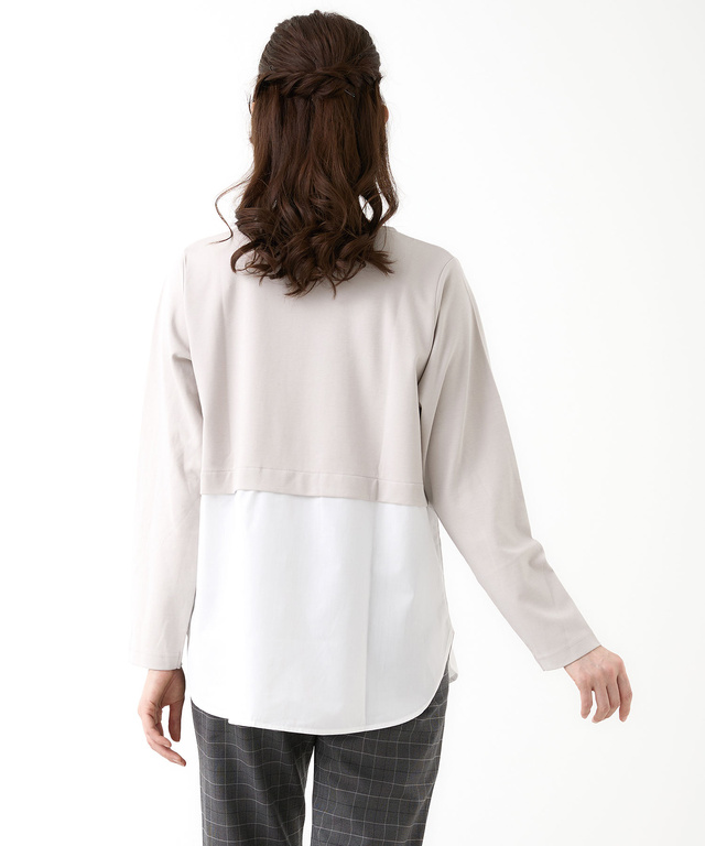 布帛 ドッキング カットソー