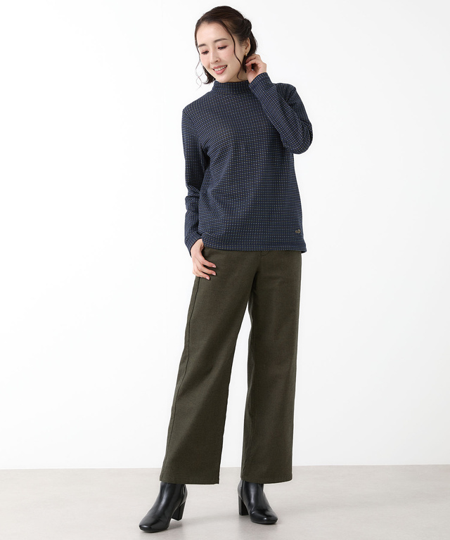 コットン ハイネック カットソー