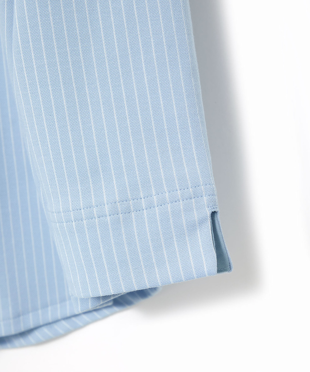 ストライプ ヘンリーネック カットソー