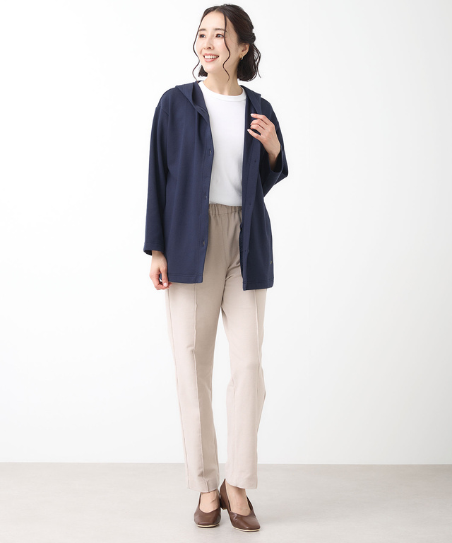 ショールカラー フードパーカー