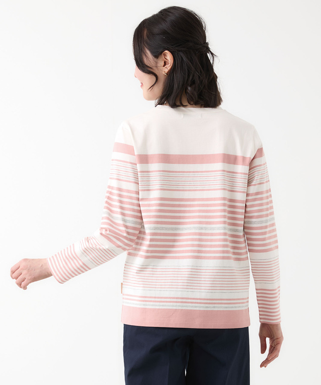 パネルボーダー 長袖 Tシャツ