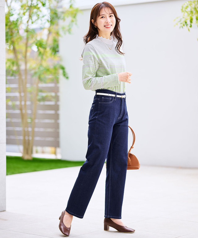 パネルボーダー 長袖 Tシャツ