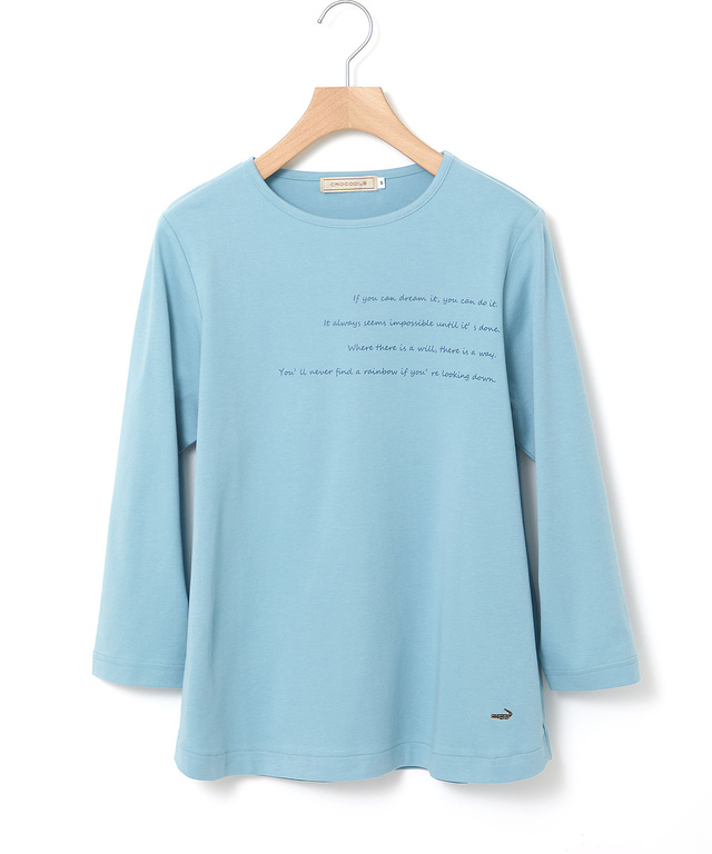 メッセージプリント 七分袖 Tシャツ