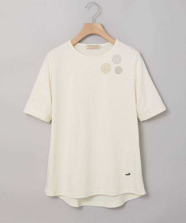 ブローチプリント 半袖 Tシャツ