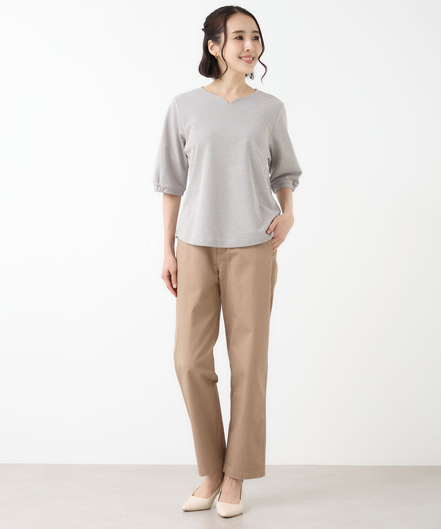 ピンボーダー パフスリーブ カットソー