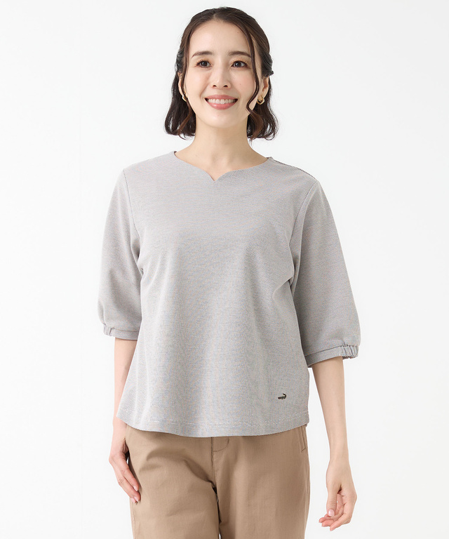 ピンボーダー パフスリーブ カットソー