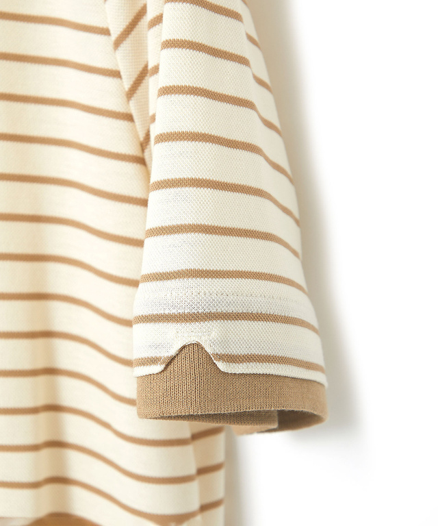 スノーコットン 鹿の子ボーダー Tシャツ【接触冷感】