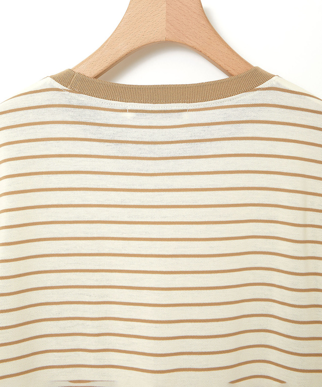 スノーコットン 鹿の子ボーダー Tシャツ【接触冷感】