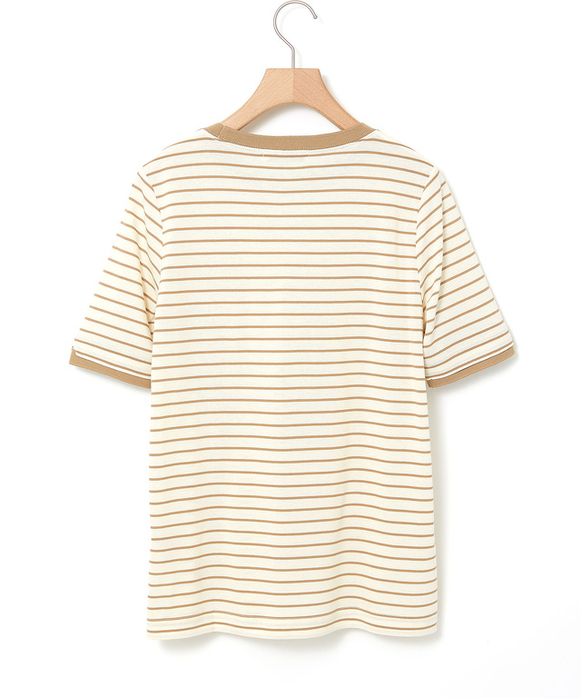 スノーコットン 鹿の子ボーダー Tシャツ【接触冷感】