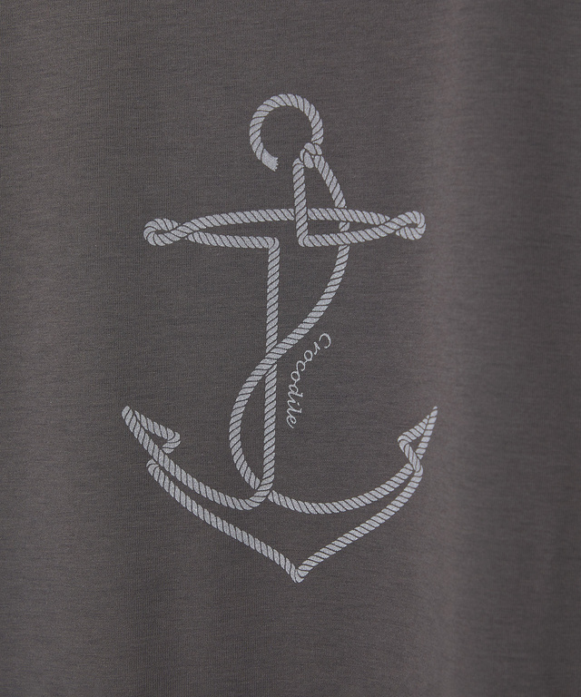 プレーティング天竺 アンカー柄 Tシャツ【UVカット】