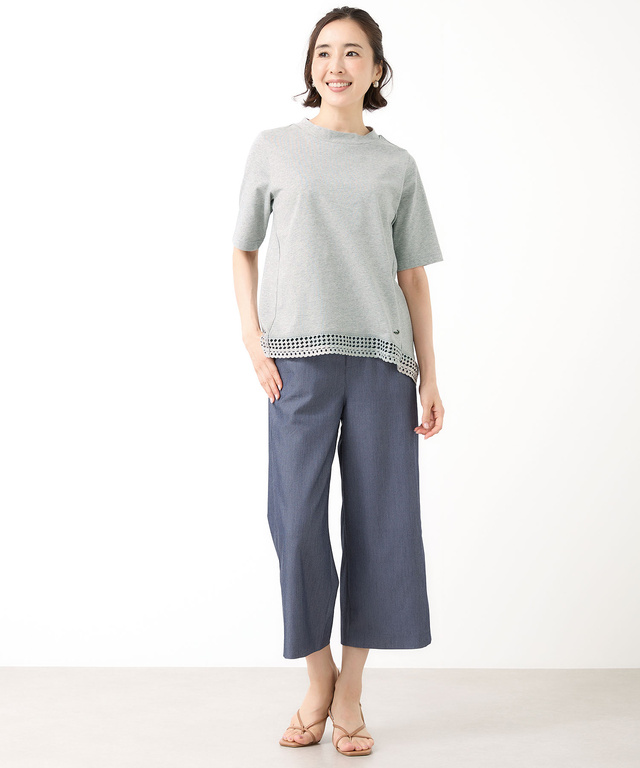 裾レース 半袖 Tシャツ