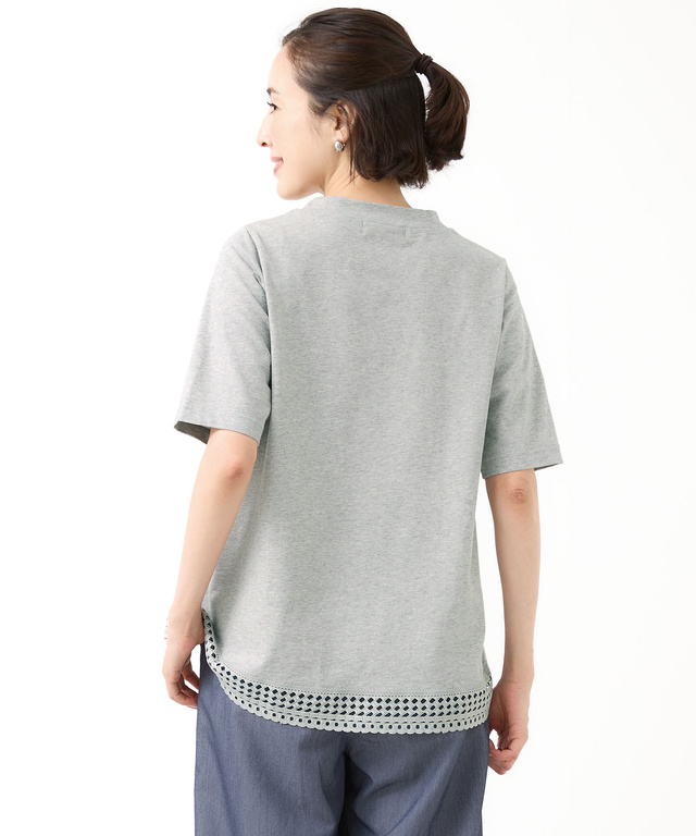 裾レース 半袖 Tシャツ