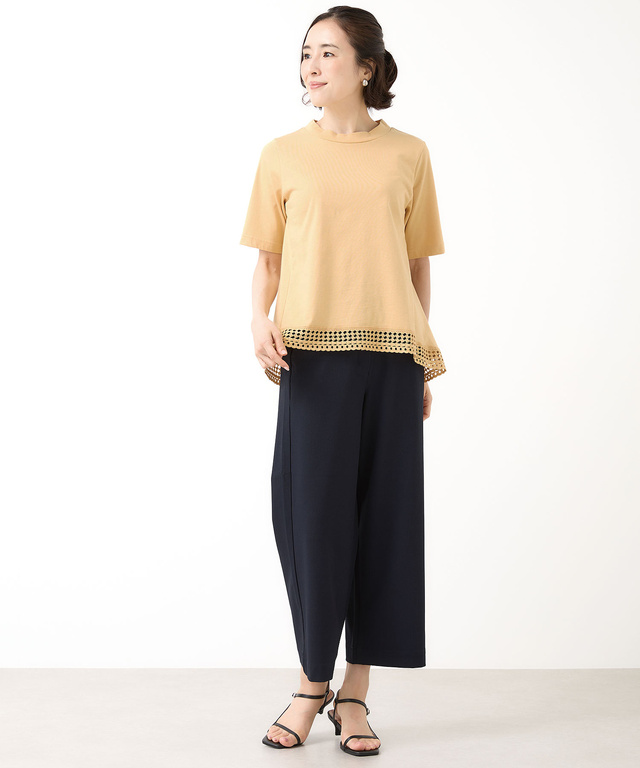 裾レース 半袖 Tシャツ