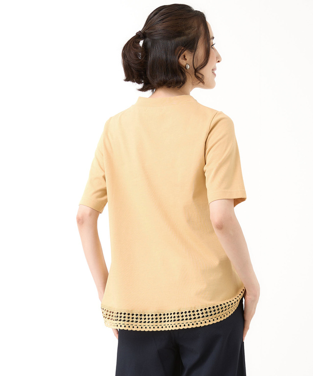 裾レース 半袖 Tシャツ