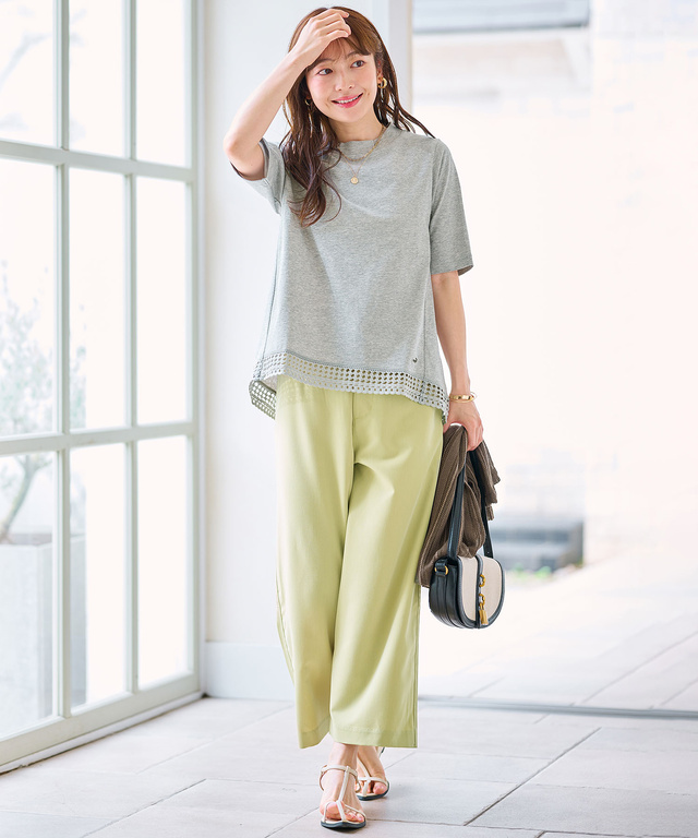 裾レース 半袖 Tシャツ
