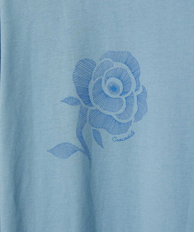 フラワープリント 天竺 Tシャツ