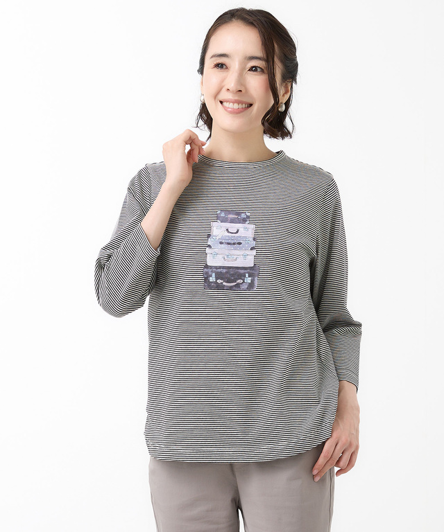 プリント 七分袖 Tシャツ