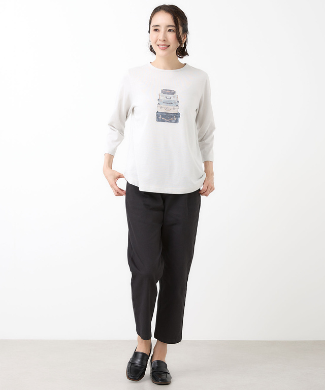 プリント 七分袖 Tシャツ