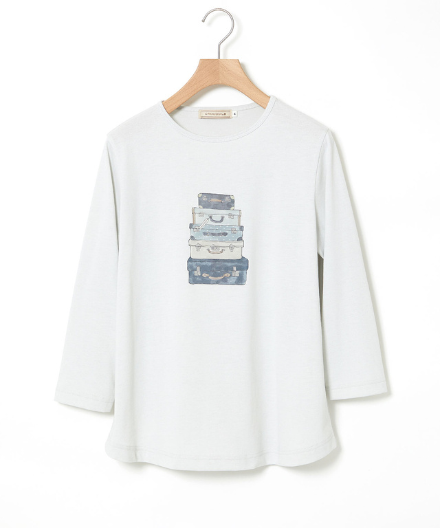 プリント 七分袖 Tシャツ