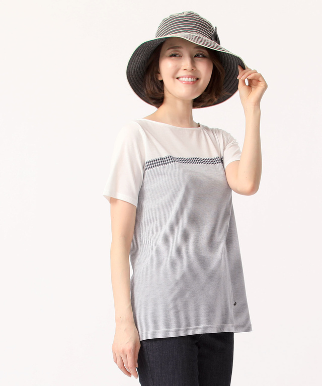 ボーダーギンガムTシャツ
