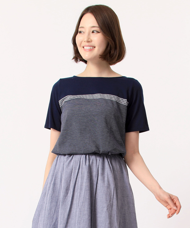 ボーダーギンガムTシャツ