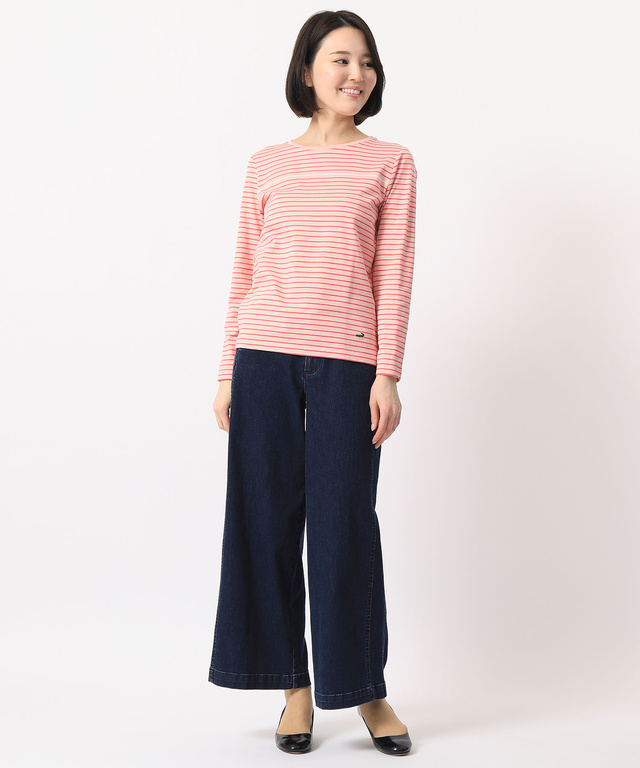 クロコダイルレディスリラックス カリフォルニアコットンボーダーTシャツ