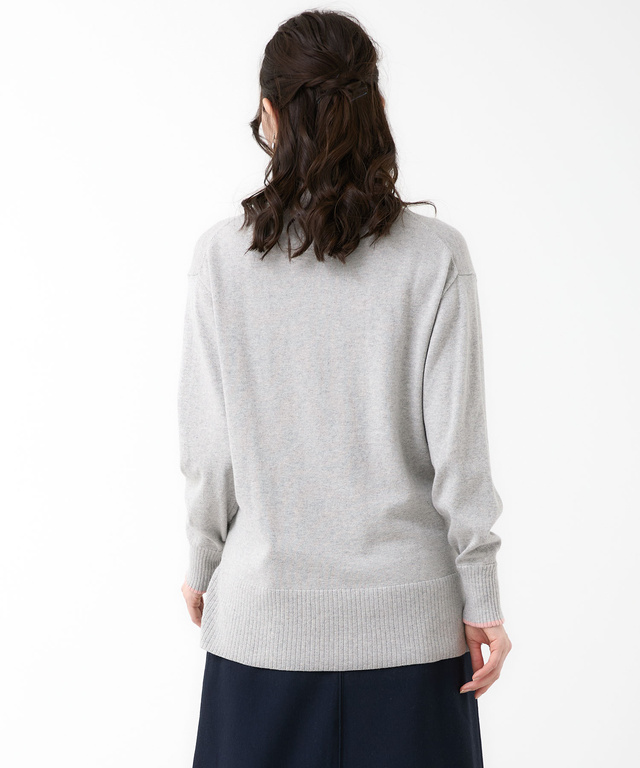 ウールブレンド スリット ニット【手洗いOK】