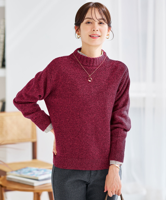 ボトルネック プルオーバーニット