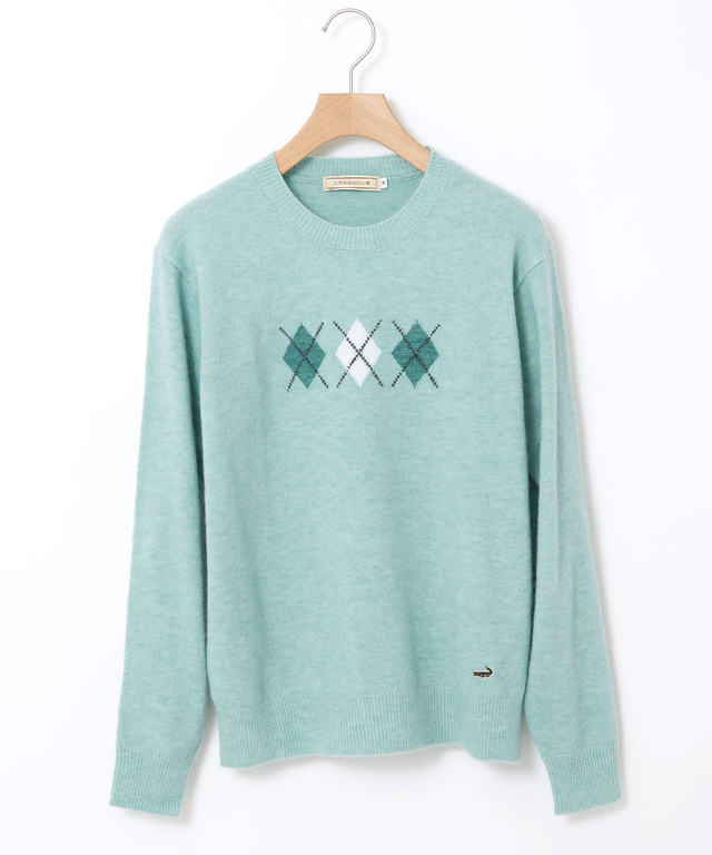 アーガイル プルオーバー ニット【手洗いOK】