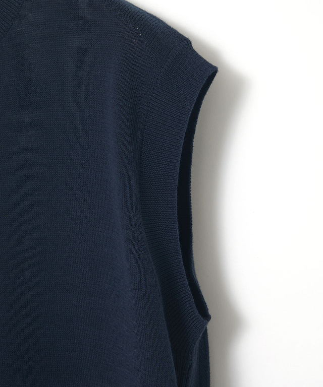 クルーネック ニット ベスト【手洗いOK】