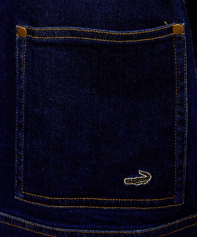 ノーカラー デニムジャケット