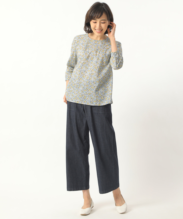 セミワイドデニムパンツ【吸水・吸熱加工】