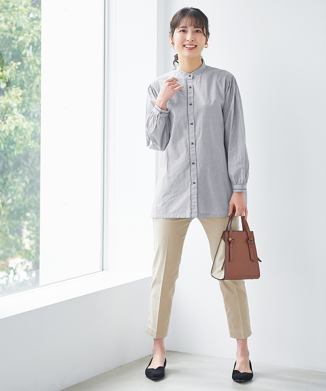 美シルエット スティック パンツ【接触冷感】
