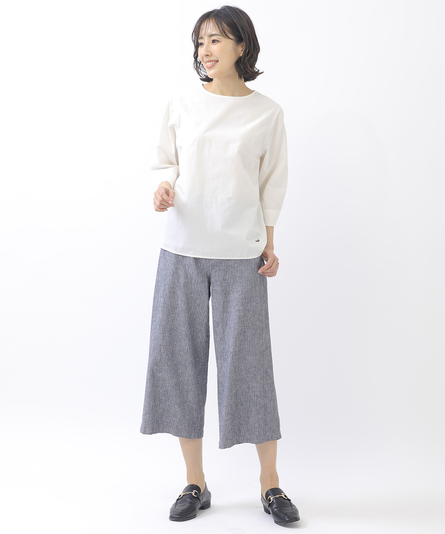 コットンリネン ワイド パンツ
