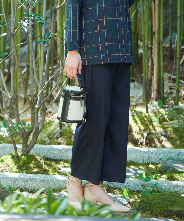 ツイル クロップド ワイドパンツ