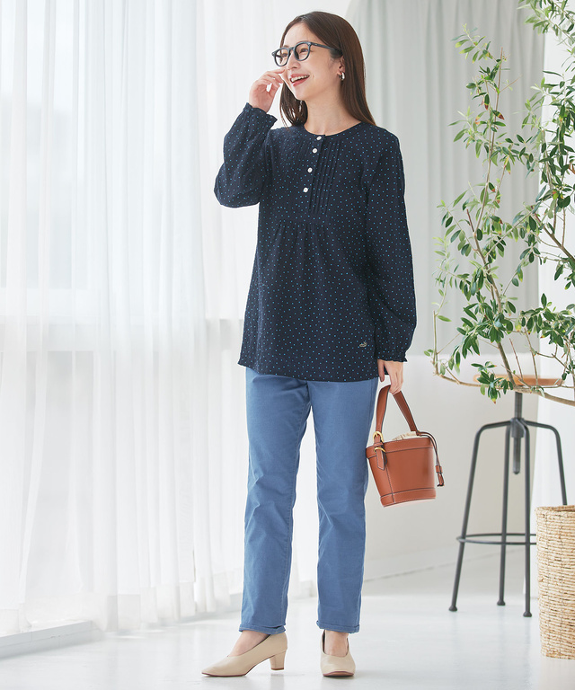 デニムライク ストレッチ パンツ