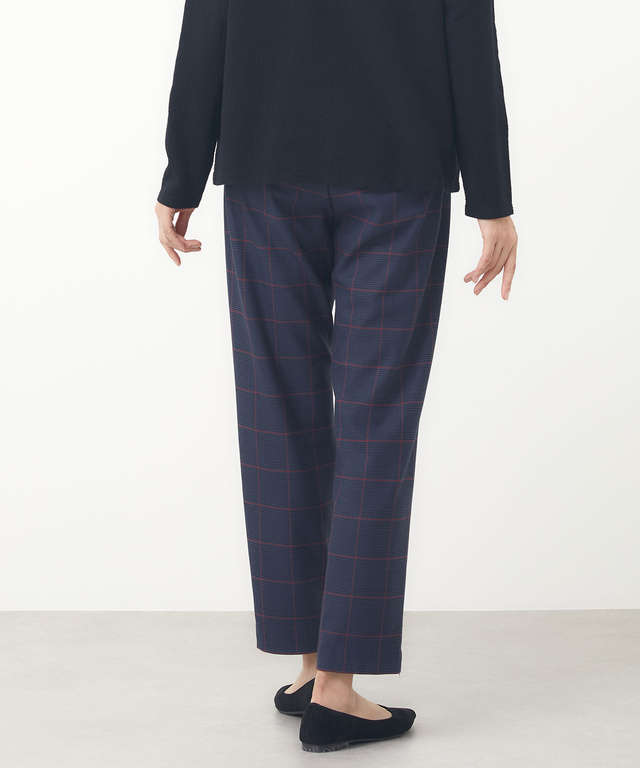 グレンチェック テーパード パンツ