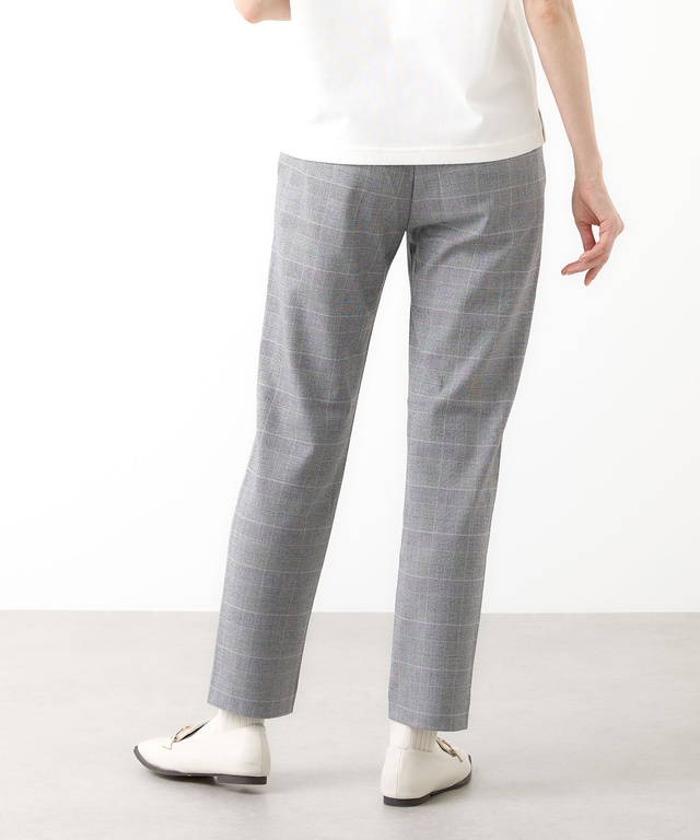 チェック柄 テーパード パンツ