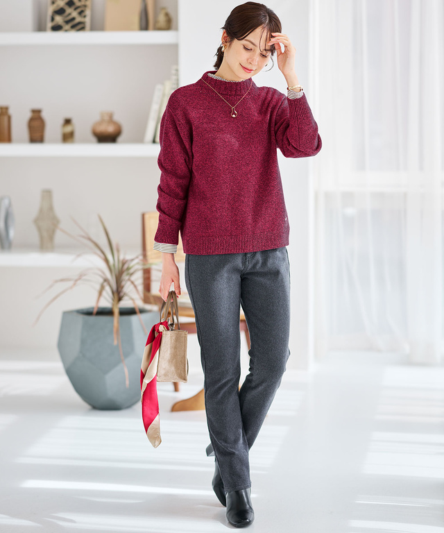 裏起毛 スリムパンツ