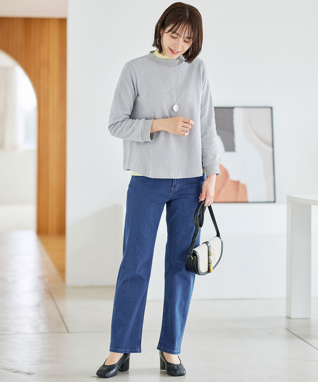 ストレッチ ストレート デニムパンツ